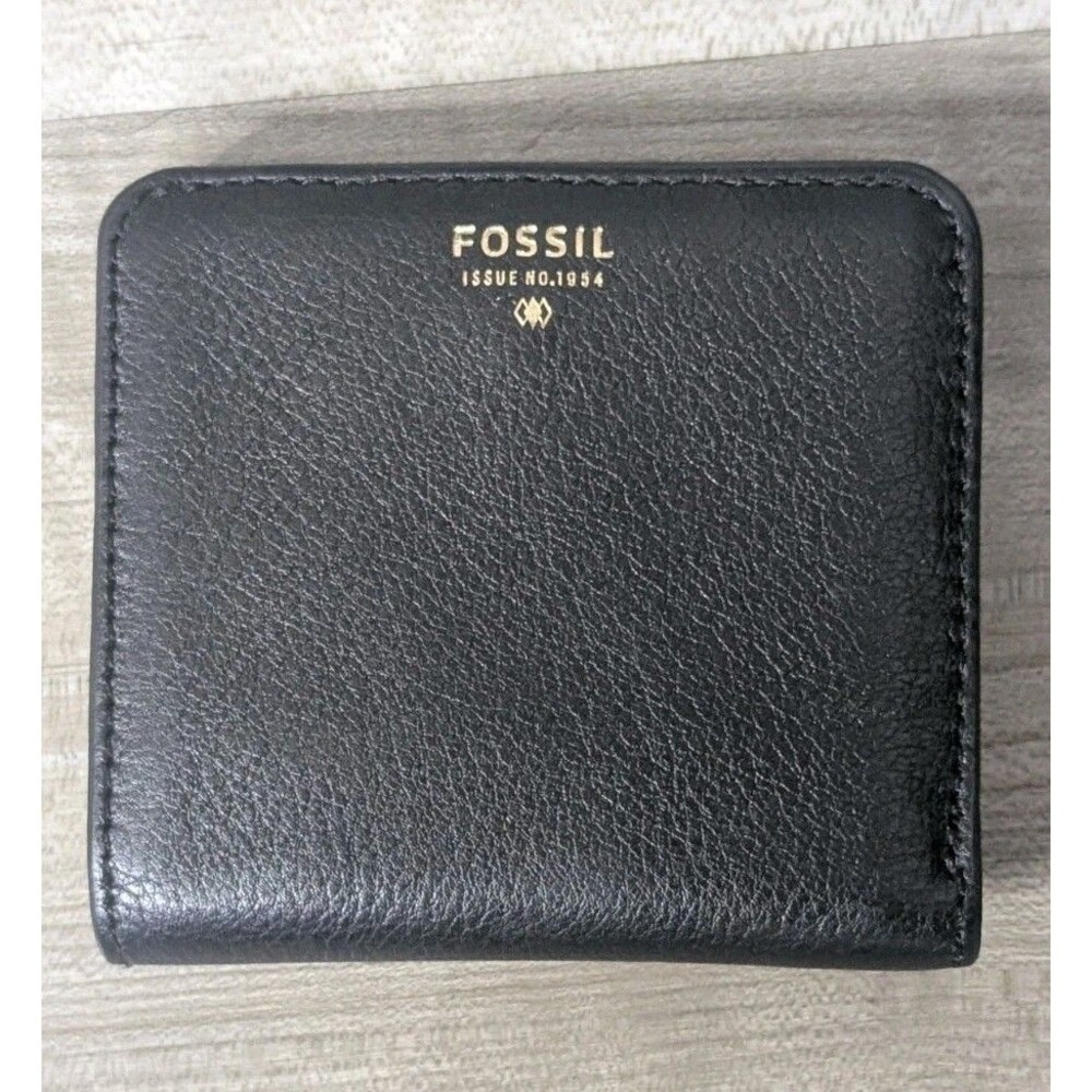 Fossil Sydney Black Pebbled Leather Bifold Mini Wallet